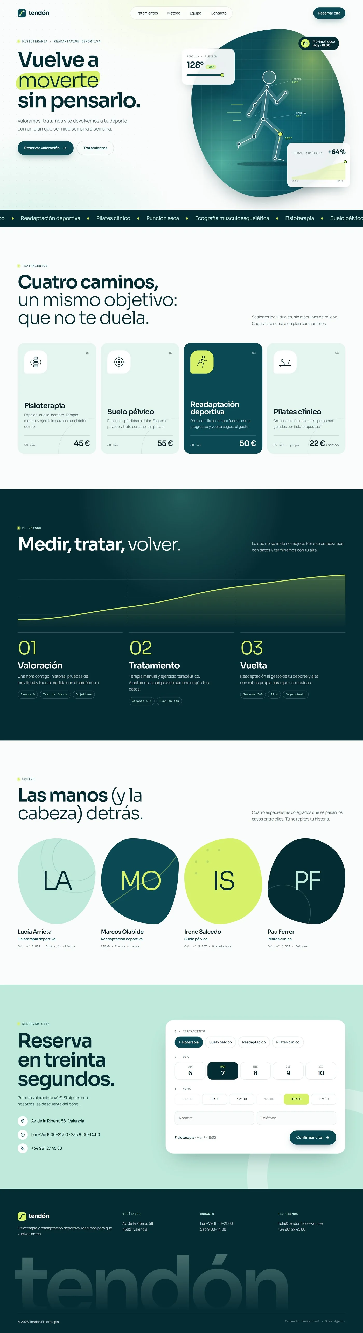 Web de Tendón, centro de fisioterapia